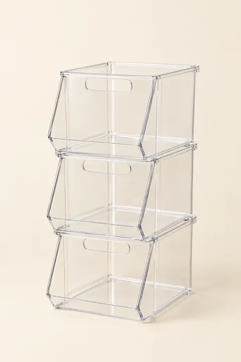 Clear Stackable Pantry Bins